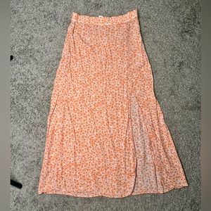 Orange Floral Skirt
